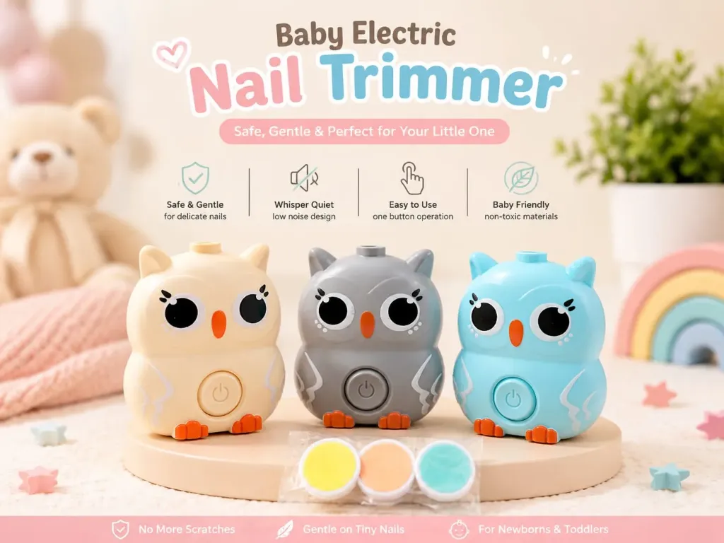 Baby Electric Nail Trimmer – Safe & Gentle Nail Care for Newborns (Blue)
