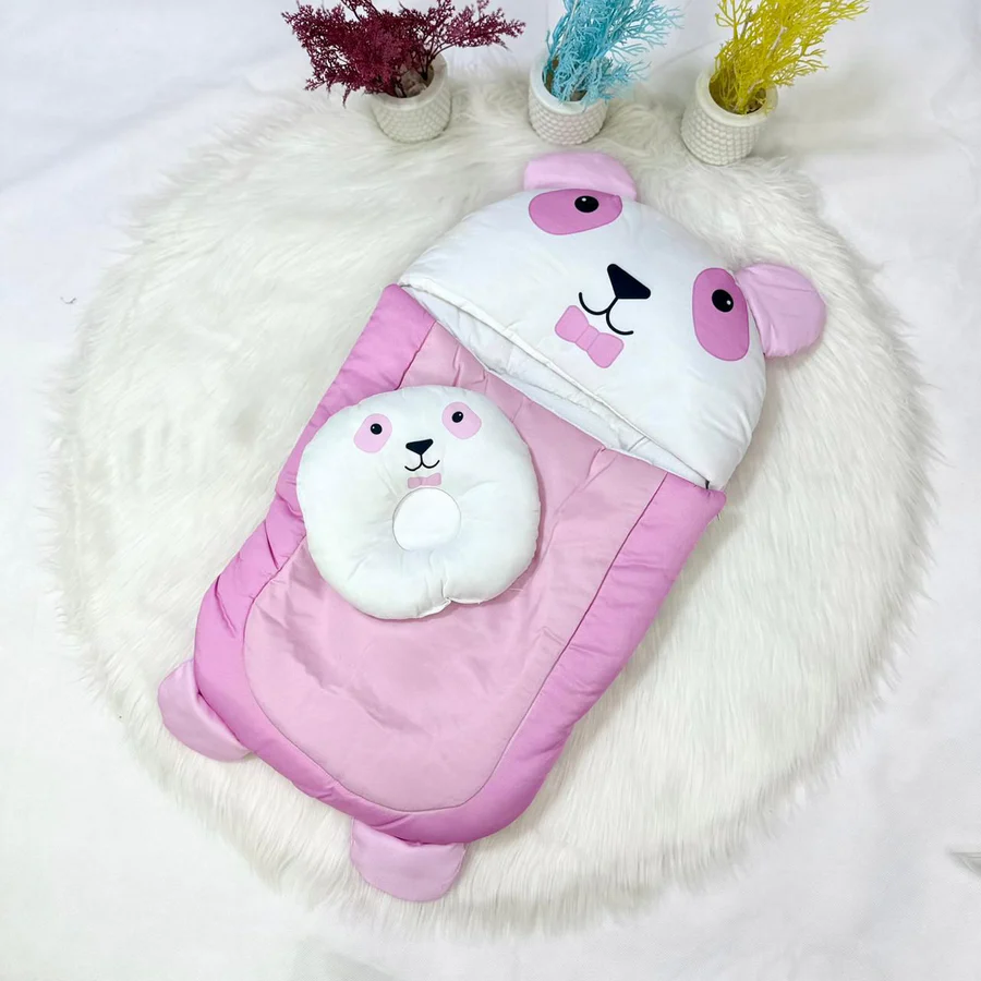 Character summer carry nest with head shape pillow