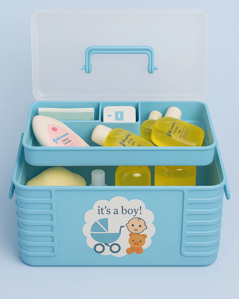 Multi-Purpose Baby Storage Accessories Box – Diaper & Essentials Holder
