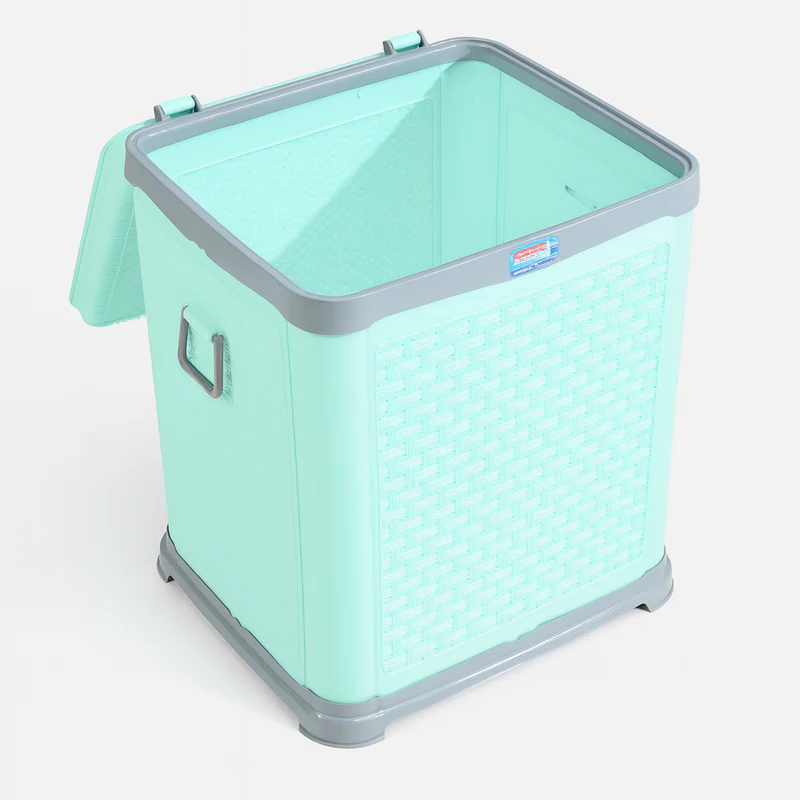 Premium Plastic Laundry Basket with Lid & Handle – Durable & Spacious