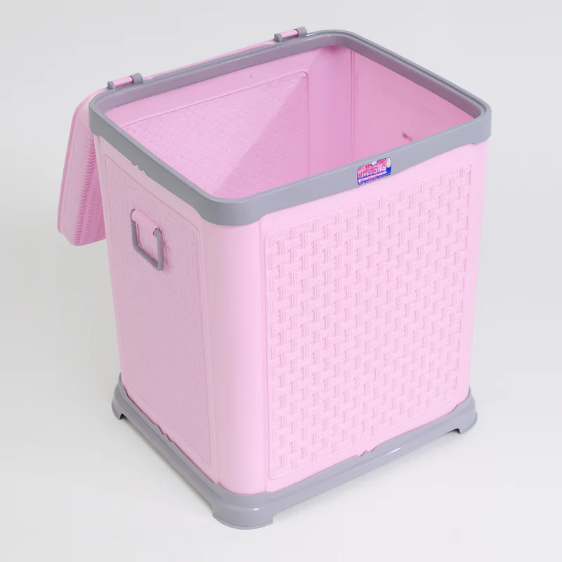 Premium Plastic Laundry Basket with Lid & Handle – Durable & Spacious