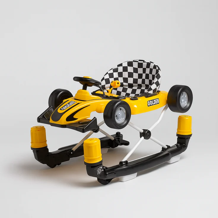 Golden Formula 1 Car - 2 in 1 Rocker + Baby Walker