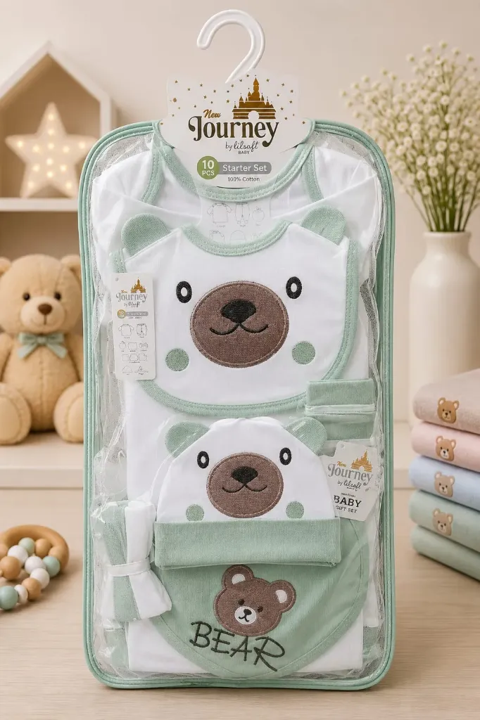 Bear Style Newborn Baby Essentials Starter Set – Complete Gift Collection