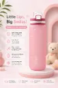 Kids BPA-Free Water Bottle with Flip Straw – 850ml